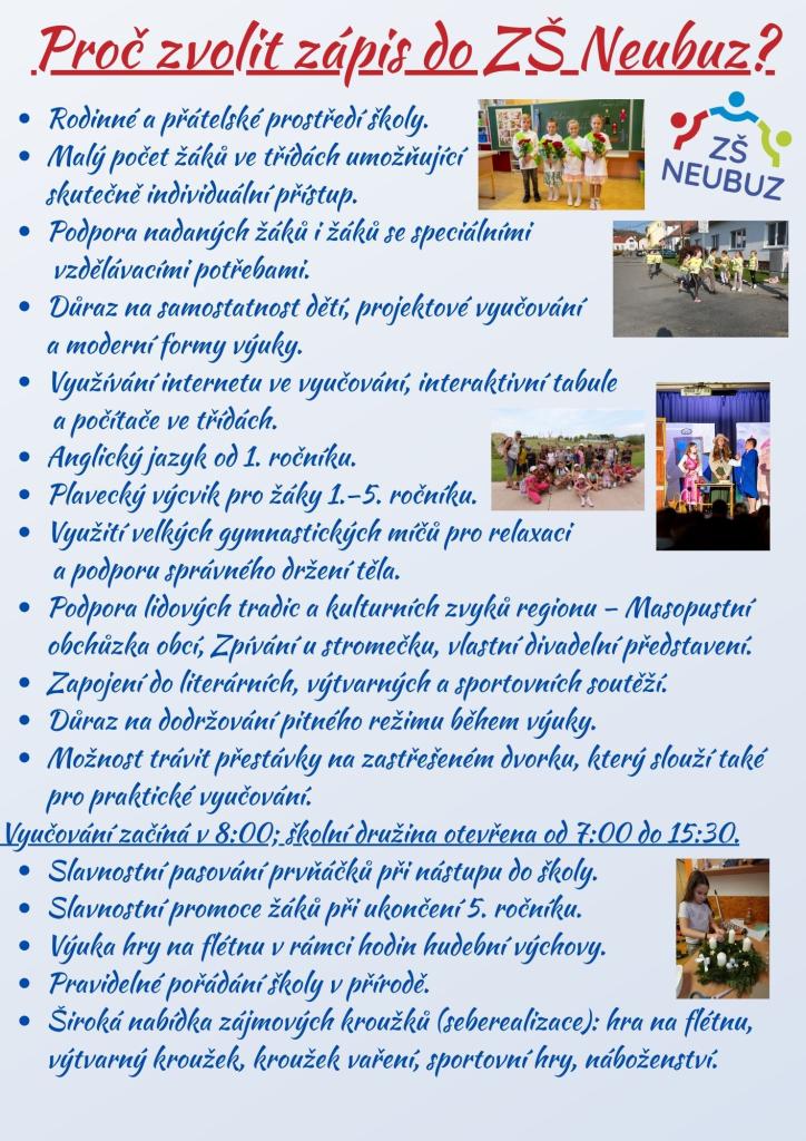 Proč zvolit zápis do&nbsp;ZŠ Neubuz?