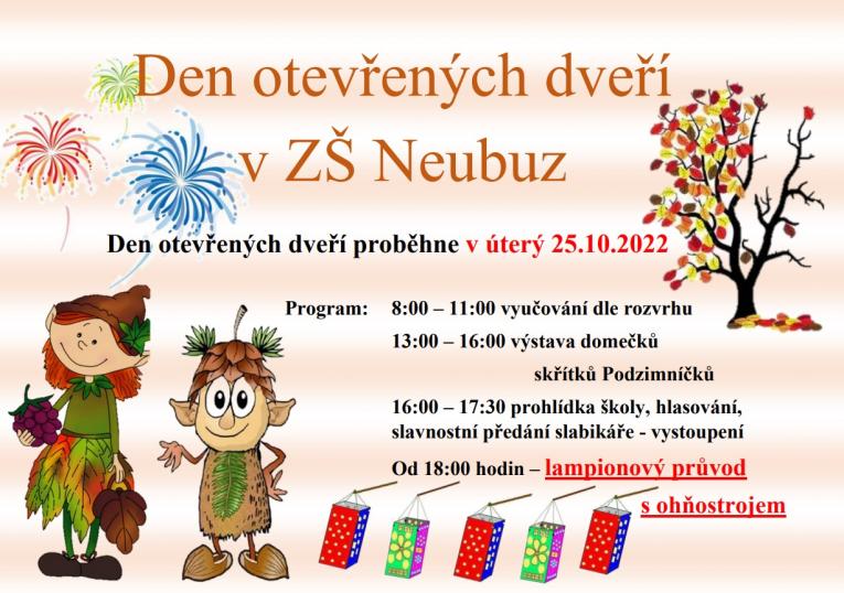 Pozvánka - Podzimní dny otevřených dveří
