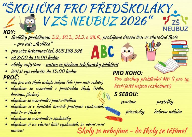 Pozvádnka - Školička pro&nbsp;předškoláky
