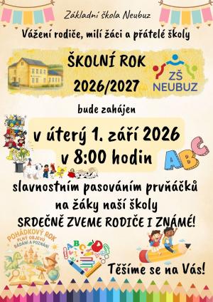 Pozvánka - Zahájení školního roku 2026/2027